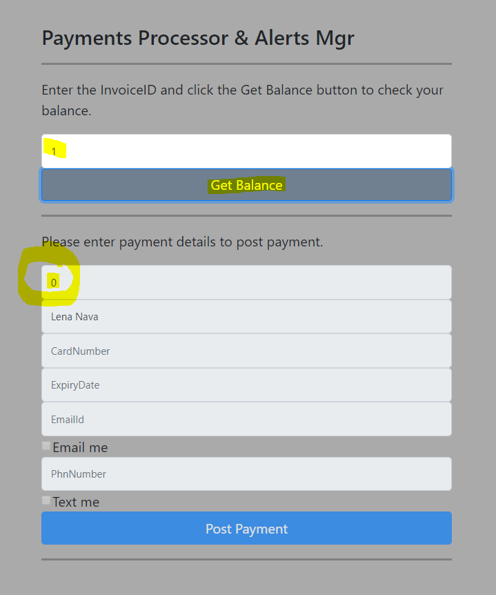Weform without a valid payment due